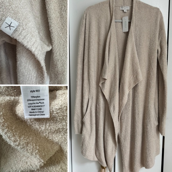 Barefoot Dreams Cozy chic lite Island dreams cream Sweater cardigan NWT S/M - Picture 1 of 10